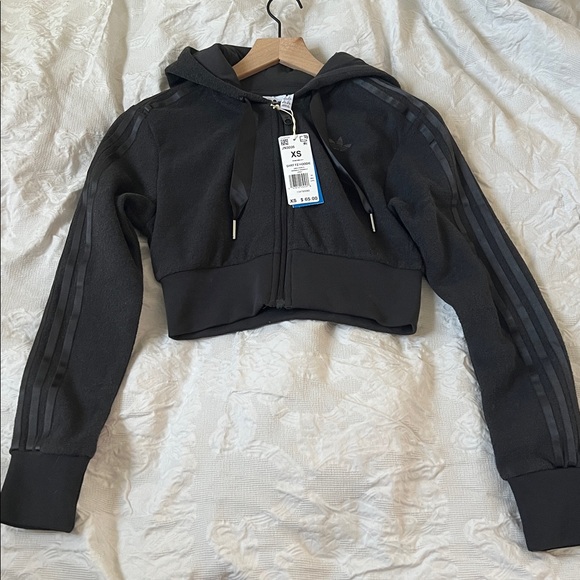 adidas Tops - Adidas Black Cropped Hoodie